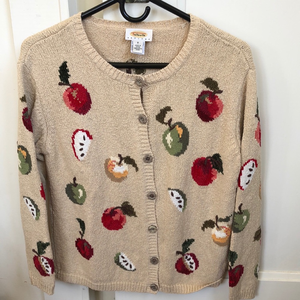 Vintage Talbots Apple Sweater Cardigan